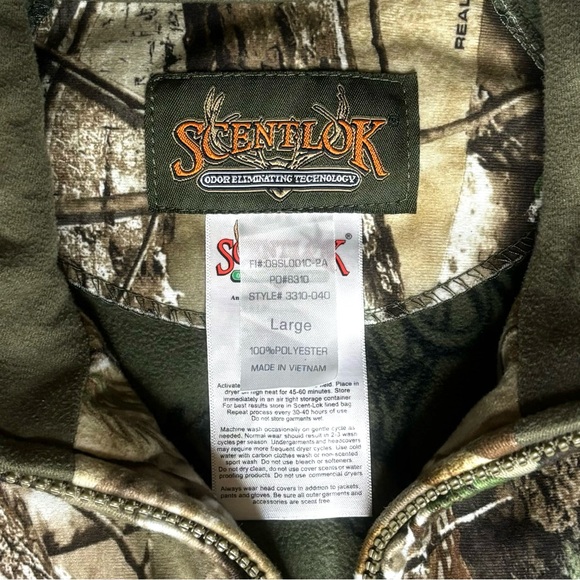 ScentLok 3310-040 Full Season Real Tree MENS SIZE LARGE L Camo Hunting Jacket - Picture 6 of 9
